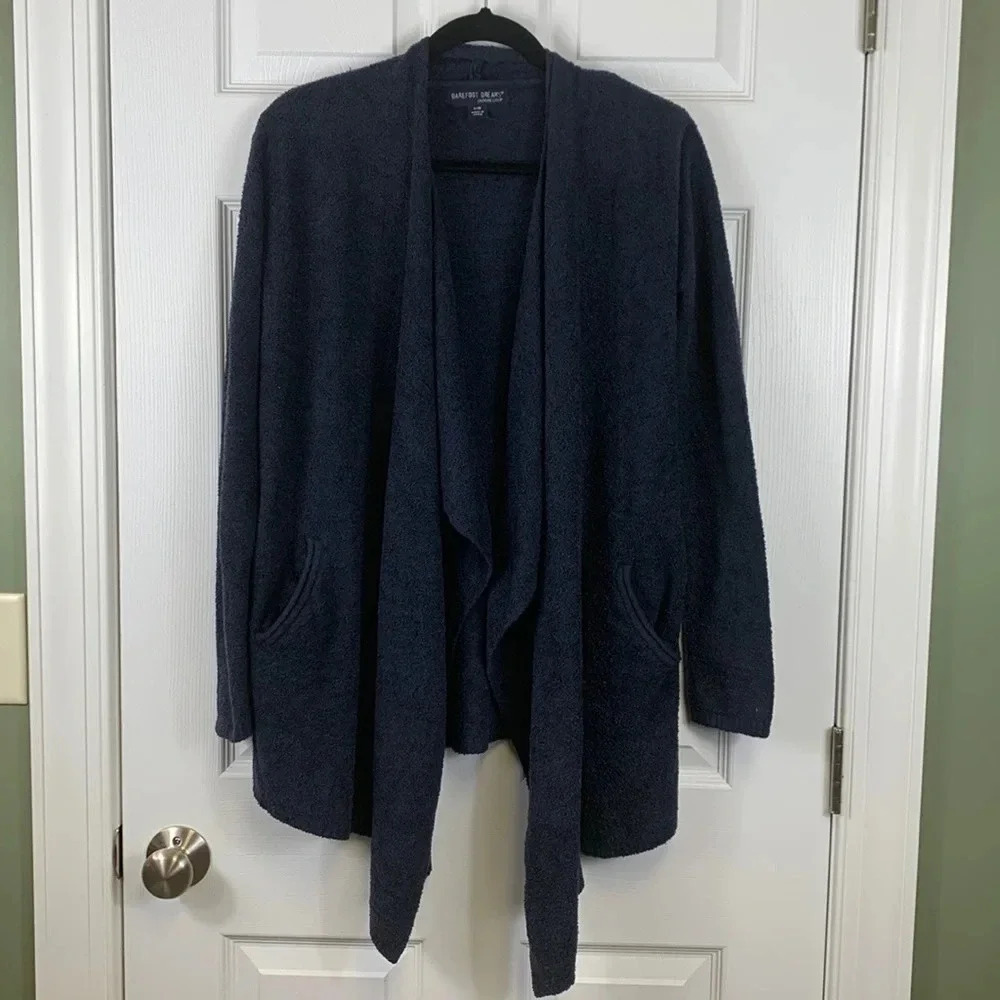 Barefoot dreams navy draped cardigan sz small / medium